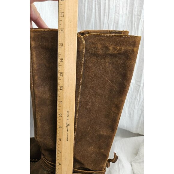 Born Torrey Brown Distressed Leather Knee-High Boots Buttons Women’s Size 11 - Picture 10 of 11
